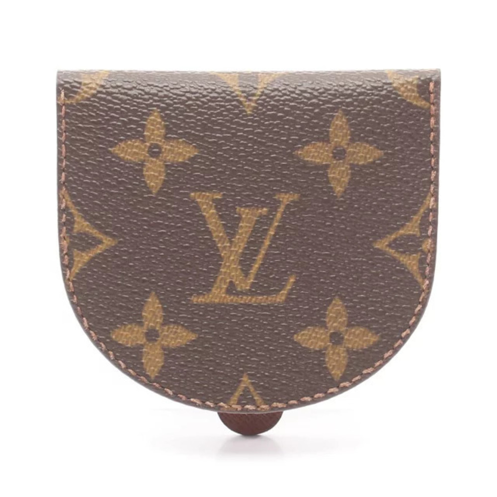 Louis Vuitton Portemonnaie Cuvette Monogram coin case Wallet Leather Brown